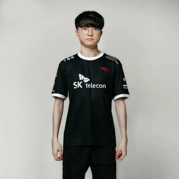 Skt T1 Team Jersey LOL League Faker T1 Camiseta LCK Camisa personalizada Keria Zeus Gumayusi Electrónico Sportswear Materi 240408