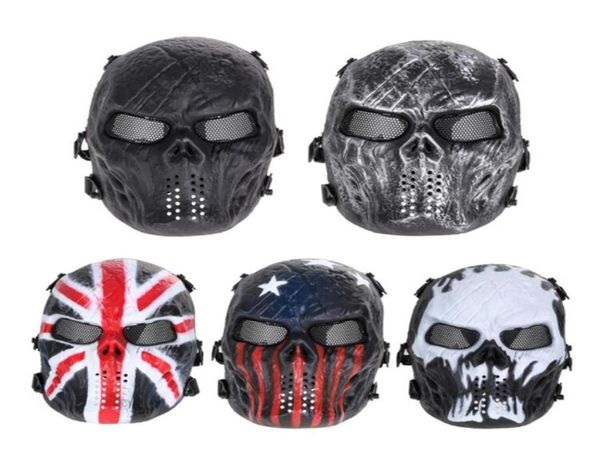 Crâne Airsoft masque de fête Paintball masque complet jeux de l'armée maille masque de protection pour les yeux pour Halloween Cosplay fête Decor238J4245403