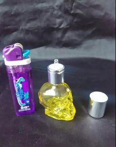 Skull Bot Alcohol Lamp, Groothandel Bongs Olie Burner Glasspijpen Waterpijpen Glazen pijpolie Olieligingen Roken Gratis verzending