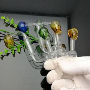 Schedelbotfilter Glazen Bbong Wwaterpijp Titanium nagelslijper, glazen bubblers voor rookpijp Mixkleuren