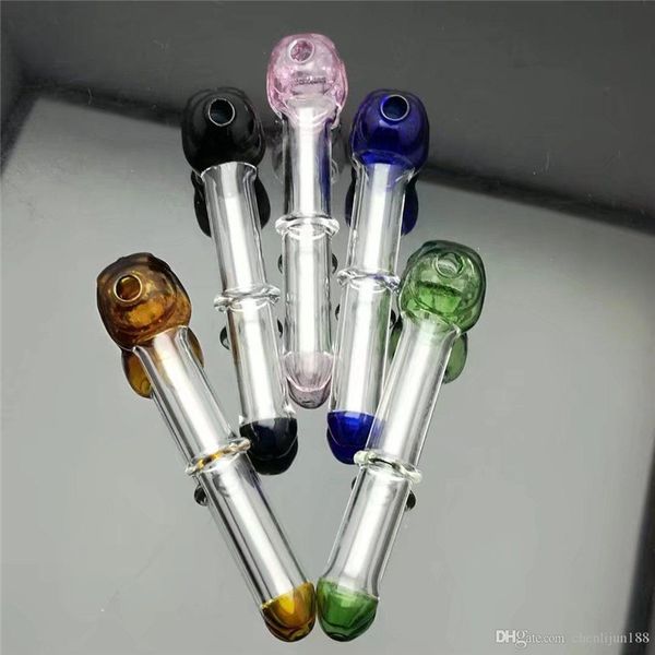 Crâne os unique couleur ronde pip Bangs en verre en gros Pipes à eau en verre Pipe en verre Plates-formes pétrolières Fumer