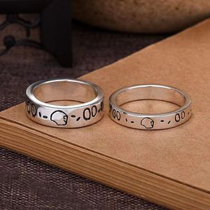 crâne classique bande anneaux bague elfintitanium acier hommes femmes lettre argent designer cadeau de luxe petite amie bijoux de mariage