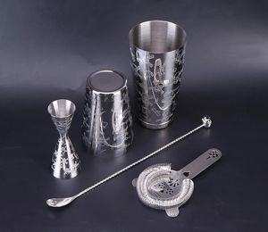 Schedel Cocktail Shaker Barman Tool Bar Set Schedel Gewogen Boston Shakers Schedel ZeefJiggerMixing Lepel 240319