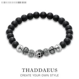 Schedel Cross Bead Braceleteeurope Style Rebel Fashion Punk Sieraden voor Mannen en Dames2019 Kralen Zilveren Obsidian Cadeau Hart