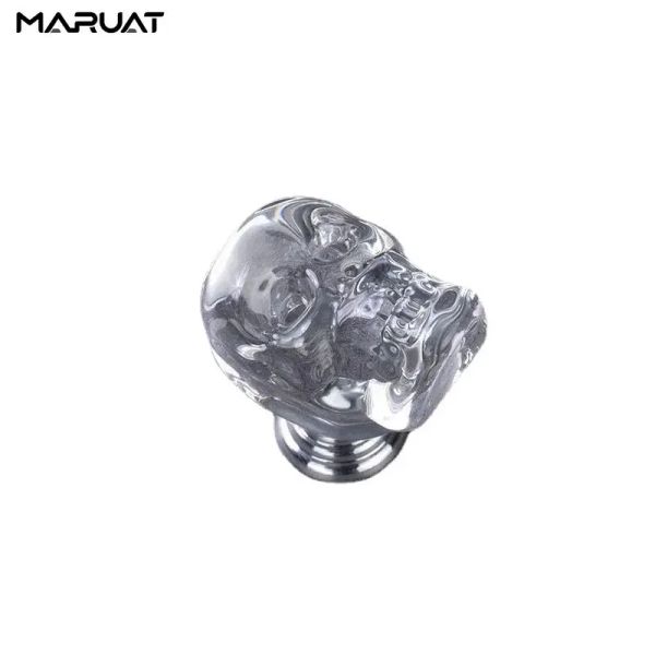 Skull Design Crystal Glass Knobs Drawer Dather Tire Cuisine Cuisine Cuisine Cabinet Porte Poiglet