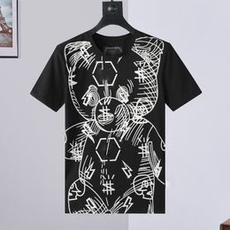Skull Designer Mens T-shirt Crystal Tees Summer Basic Solid Imprimer Lettre Hip Hop Skateboard Casual Punk Tops T-shirts Athletic Fashion Vêtements de luxe à manches courtes