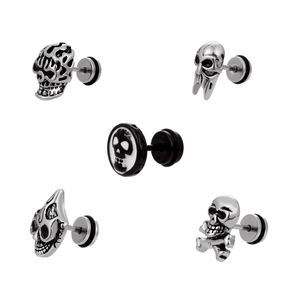 Skull Ear Cartílago Tragus Studs Pendientes Acero inoxidable Body Piercing Jewerly para hombres y mujeres