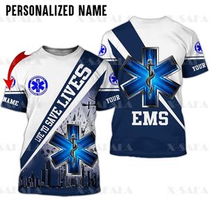 Cráneo EMS EMT Fisioterapia Nombre personalizado 3D Impreso Alta calidad Fibra de leche Camiseta Cuello redondo Hombres Mujer Casual Tops-2 220619