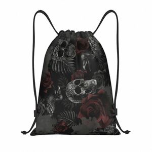 Skull FRS Drawring Bags Women Men Men Portable Gym Sports Sackpack Halen Rose Floral Training Backpacks U4on#