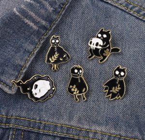 Skull Ghost Cat Shape kleding broches Halloween Day Series Alloy Rapel Pins Unisex email Cartoon Tassen Shirt Cowboy Badge Europe Ropea6551806