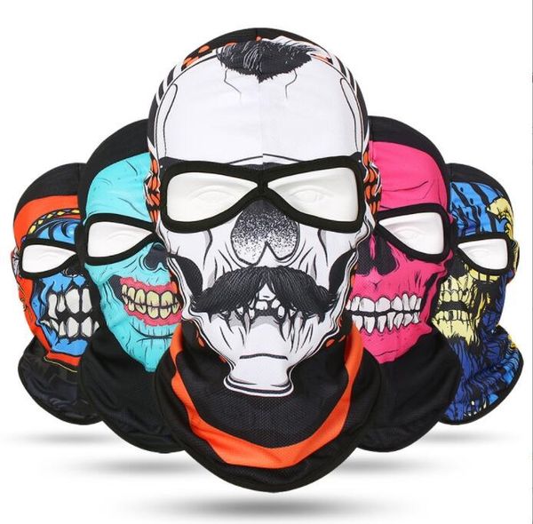 Máscaras de payaso fantasma de calavera, máscara facial completa a prueba de viento para Halloween, máscara de esquí cálida para deportes al aire libre, gorra pasamontañas para bicicleta