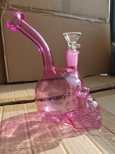 Crâne Verre Bong Narguilés Shisha Downstem Perc 14mm Bol Fumer Pipe En Verre Épais Bongs Dab Rigs