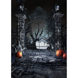 Skull Grave Pumpkin Lastern Party Halloween Backs Backs Vinyl Photography Fond