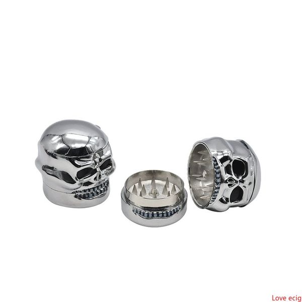 Skull Grinder Metal Smoking Herb 43MM 3 Partes Capas Especias Tabaco Molinillos de dibujos animados Trituradora Herbal Cigarette Miller Regalo DHL