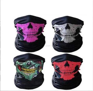 Skull Half Face Mask Scarf Bandana Bike Motorcycle stofdichte sjaal Neck sjaals Maskers Cycling Festival Cosplay Ski Biker Headband Alkingline