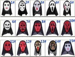 Cráneo Máscara de Halloween máscaras de parte Gritando esqueleto accesorios de mueca Máscara de mascarada cara completa para hombres mujeres máscara de miedo dc8592383334