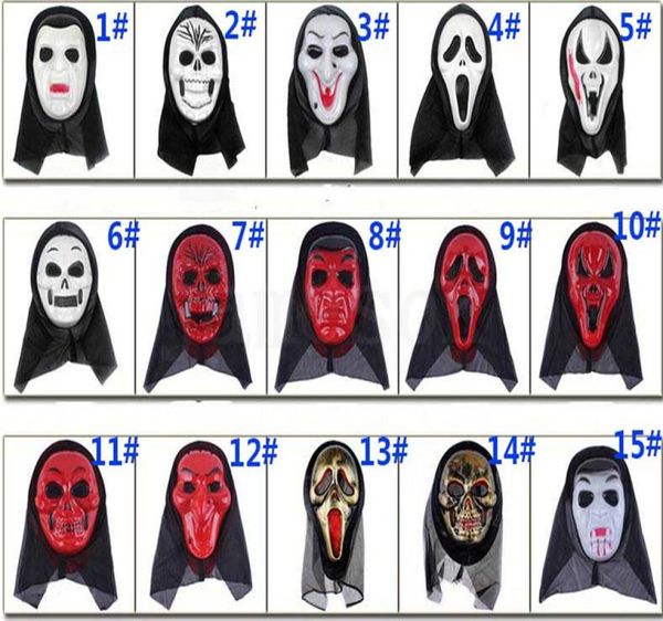 Skull Halloween Mask Masques Masques hurlant Squelette Squelette Grimace Masquerade Masque Face Full Foral For Men Women Scary Mask DC8593241219