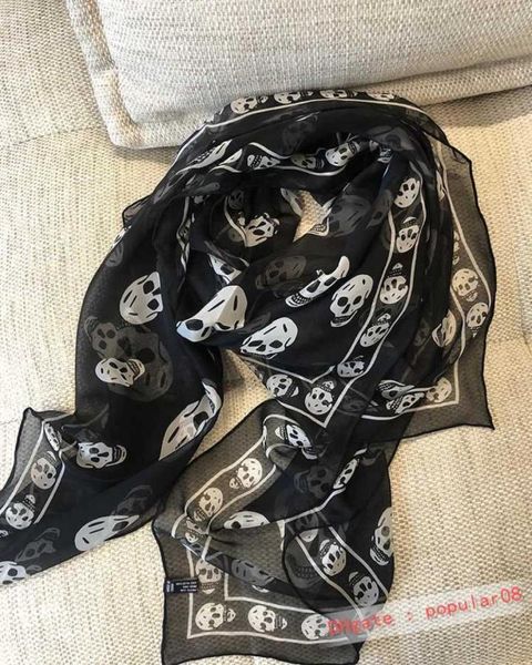 Skull Head Light Beach Scarf Women039S Summer Beach Scarf Daily Decoration Silk Scharves5365858