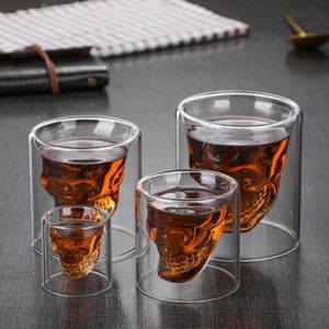 Skull Head Shot Glass Fun Creative Designer Crystal Party Wine Cup Transparante Vodka Bierpullen Halloween Nieuwigheid Cup