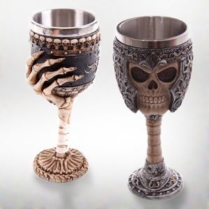 Skull Knight Helm Goblet 3D Skull Head Beer Mok Gepersonaliseerde Skull Spirit Cup RVS Halloween Party Bar Drinkbeker YL0165