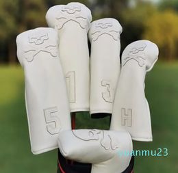 Skull Leather Golf Club Woods Head Cover Driver Fairway Blade Mallet Putter Gemengde Set Headcovers Protector