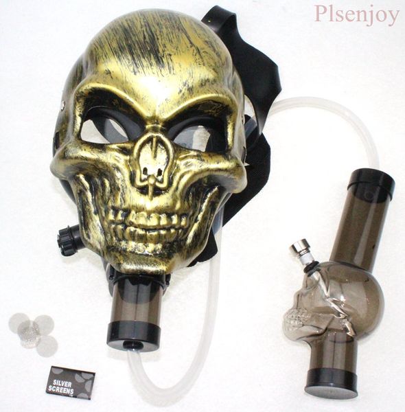 Crâne Masque Bong Acrylique Pipes Fumer Narguilé Halloween Party Déguisement meilleure qualité