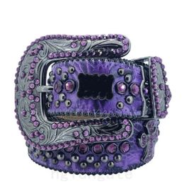 Crâne aiguille boucle luxe bb ceinture pour femmes hommes ceintures cintura avec ceintures en strass violet bleu rouge noir ceintures de créateur style exagéré hg093