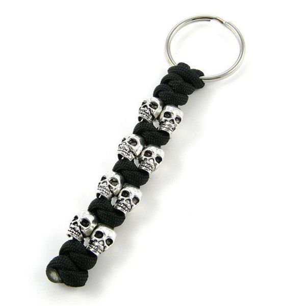 Porte-clés Skull Paracord - Noir armée vert Snake Knot Skull Paracord Key Chain- Key Chain256s