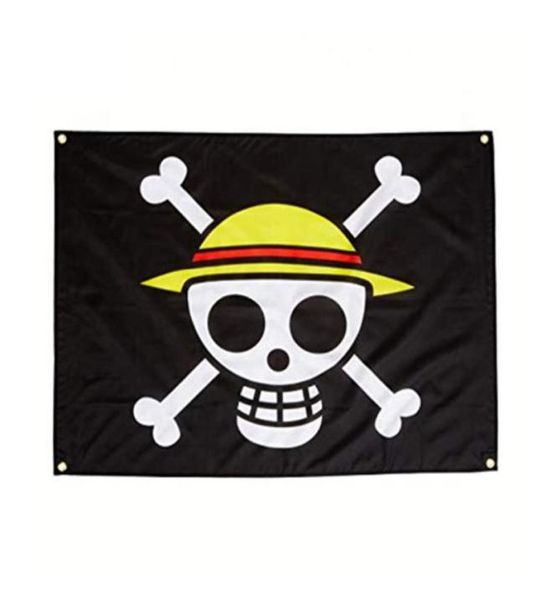 Frappe de pirate de crâne Frappe en une pièce Pirate de crâne 3x5ft avec deux drapeaux de couteau transversal 90x150 cm pour la décoration de la maison ou du bateau 6355958