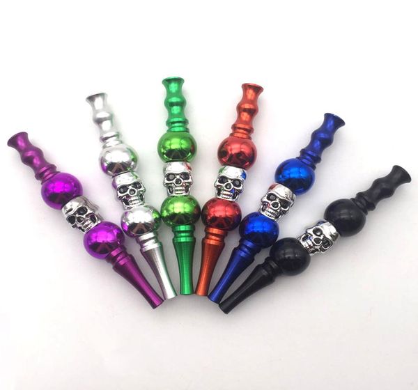 Cráneo Joyería portátil para cachimba Shisha Puntas doradas Boquillas Soporte para cigarrillos deslumbrado de lujo Accesorios para vapeo para manguera para cachimba 8045649