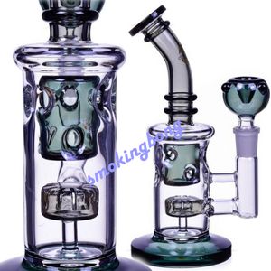 Recycler Dab rigs narguilés Lunettes de crâne Bangs d'eau Percolateur Conduites d'eau Oeuf Violet Bong Avec Bol De 14mm