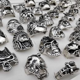 Schedelringen voor mannen groothandel bulkbiker punk sieraden 20 stuks kavel