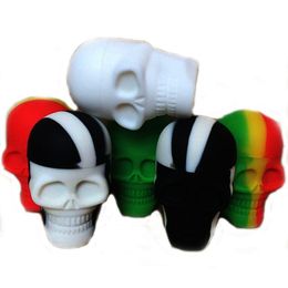 Forma de calavera 15 ml Frascos de silicona antiadherentes Contenedor de cera Dab Silicona de grado alimenticio FDA Frascos de silicona pequeños personalizados Contenedor de cera dab