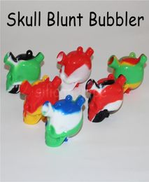 Skull Shape Silicone Travel Bongs Martian Skull Silicone Blunt Bung Bubbler Joint Fumer Bubble Small Water Pipes Small Pipes Han1477546