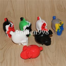 Skull Silicone Blunt Bong Travel Bongs Skull Silicone Bubble Blunt Dab Rig Silicone Bubbler Oliereiljes Glas Water Pijpen