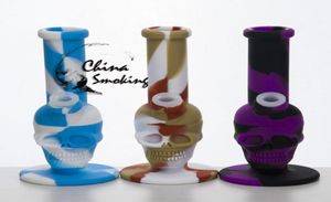 Skull Silicone Bong Water Pijp Food Grade Silicium 83 inch Siliconen Bong Heigth210mm Dia85mm Inclusief Silicone Downstem Shisha HO9434350162