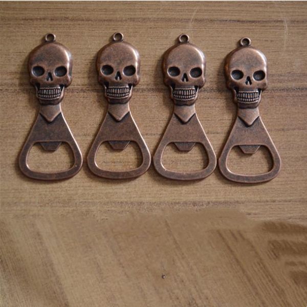 Abrebotellas estilo calavera Mini portátil forma de llave cerveza vino abridor de botellas llavero abridor herramienta Color bronce