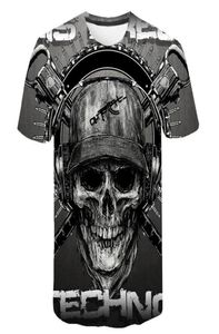Skull t -shirt mannen skelet t -shirt punk rock t -shirt pistool t shirts 3d print t -shirt vintage mannen kleding zomer tops plus size 6xl1353320