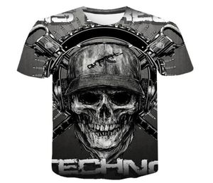 Skull t -shirt mannen skelet t -shirt punk rock t -shirt gun t shirts 3d print t -shirt vintage mannen kleding zomer tops plus maat 6xl5925991