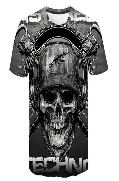 Skull T-shirt Men Skeleton Tshirt Punk Rock Tshirt pistolet t-shirts 3d imprimé Tshirt Vintage Men Vêtements Tops d'été Plus taille 6xl1353320