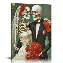 Signe du crâne en étain, vintage vous et moi nous avons cette affiche de signe, rétro droms squelettes couples peinture spoueposteur de peinture murale pour la maison