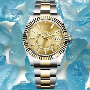 Sky automatisch herenhorloge mechanisch uurwerk casual horloges schone fabriek roestvrijstalen band 41 mm waterdicht sporthorloge cadeau Montre de luxe