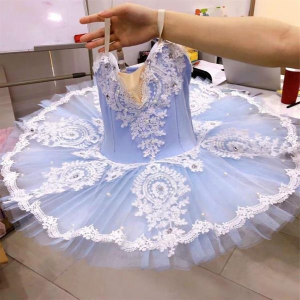 Ciel Bleu Ballet Robe Pour Filles Enfant Adultes Femmes Dentelle Tutu Swan Danse Costumes Professionnel Adulte Ballerine Partie Enfants Stade Wea3401