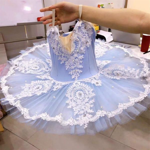 Bleu ciel Ballet Robe Pour Filles Enfant Adultes Femmes Dentelle Tutu Swan Danse Costumes Professionnel Adulte Ballerine Partie Enfants Stade Wea264r