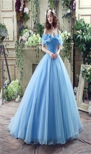 Vestidos de quinceañera azul cielo vestido de fiesta vestido de princesa hasta el suelo fuera del hombro con mariposa 3d dulce 16 dieciséis vestido de fiesta3929030