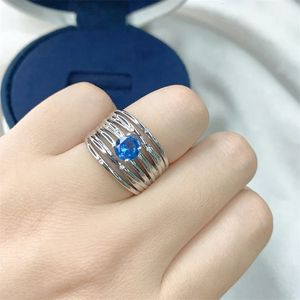 Sky Blue Topaz Ring Women Genuine 925 Silver Watch Corea Gemstone Birthstone Girls Jewellry Allanale 240510