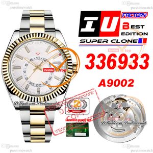 Sky Dweller 336933 A9002 Automatic Mens Watch IUF 42 Two Tone Yellow Gol White Dial 904L Bracelet Oysteteel Super Edition avec SMAE SERIAL CARTES Watches Putetime PTRX