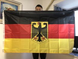 Sky Flag Alemania National Emblem Flag 3x5fts 90x150cm Penetración doble Poliéster colgando Alemania Banner de bandera de emblema nacional 240426