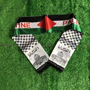 Sky Flag Palestine Flag Écharpe personnalisée Palestine Journée nationale 14 * 130 cm Écharpe Impression de drapeau palestinien en satin 240430