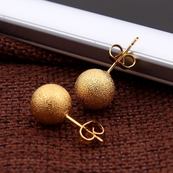 Sky talent bao 10mm mujer moda joyería Natural 24K oro GF pendiente boda nuevos pendientes redondos etíopes para niñas